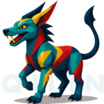 Low-poly representation of the qilin hooved creature